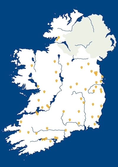 Map of all Roadstone and Clogrennane locations