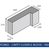 FINE TEXTURED - CAVITY CLOSER (L BLOCK) - 100/150MM