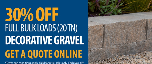 Decorative Gravel promotion - 30% off bulk loads