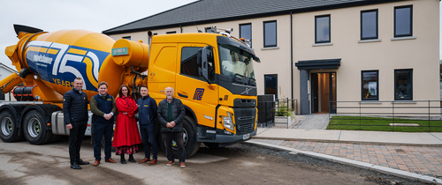 75 truck outside 3DCP completed Home Drogheda