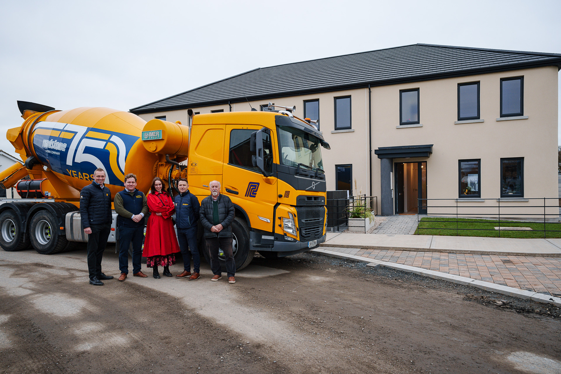 75 truck outside 3DCP completed Home Drogheda