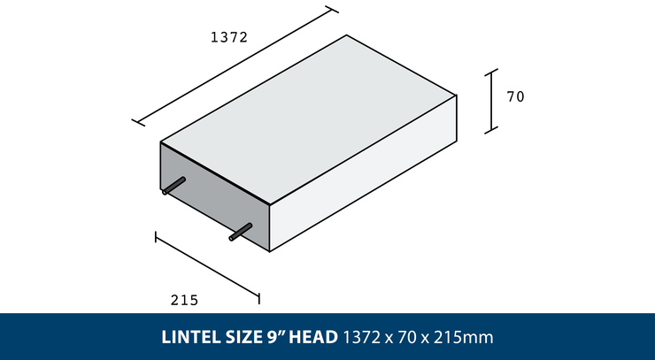 LINTEL SIZE 9" HEAD 1372 x 70 x 215mm