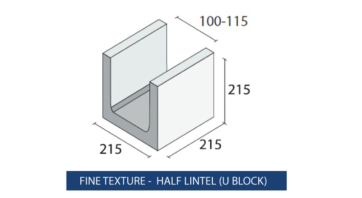 FINE TEXTURE - HALF LINTEL (U BLOCK)