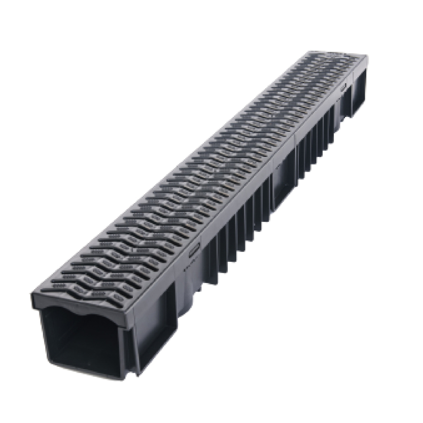 Drain Channel with Plastic Grate