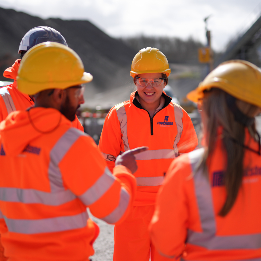 Group in PPE on site