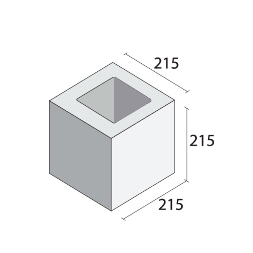 Standard Half Hollow - 215 x 215 x 215mm concrete blocks