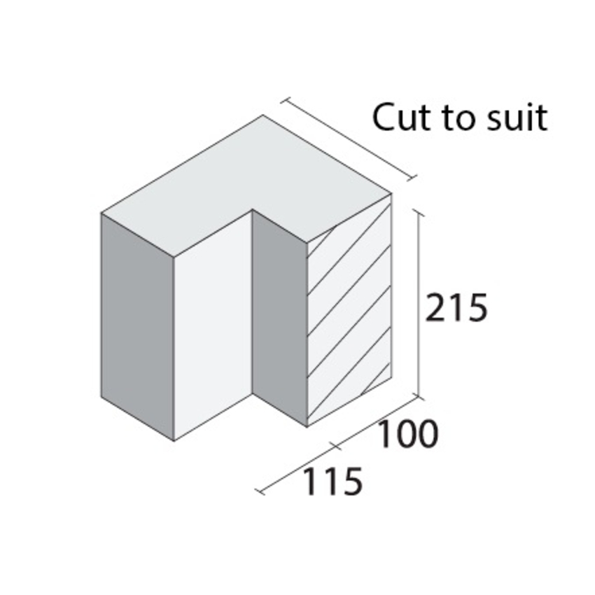 100mm Half Cavity Closer 215 x 100 x115mm concrete blocks