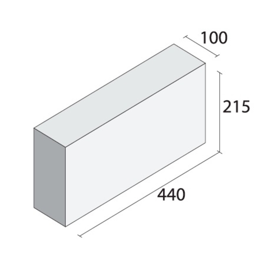 100mm Solid 100 x 215 x 440mm Internal Concrete Blocks