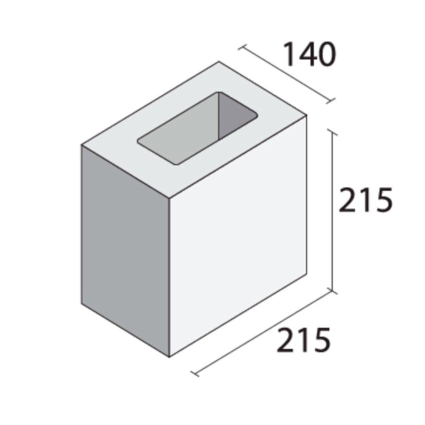 140mm Half block-140 x 215 x 215mm 