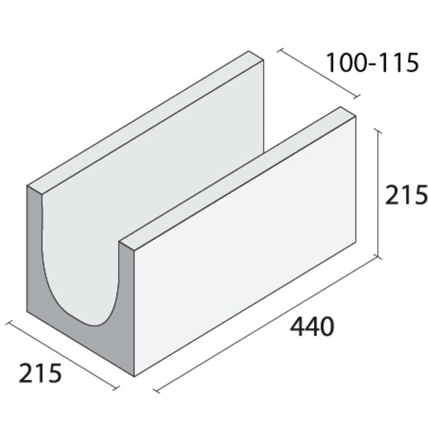 215mm Full Lintel 100-115 x 215x 440 x 215mm