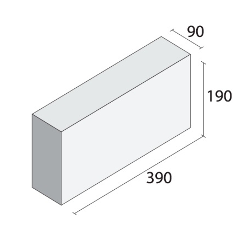 90mm Solid 90x190x390mm