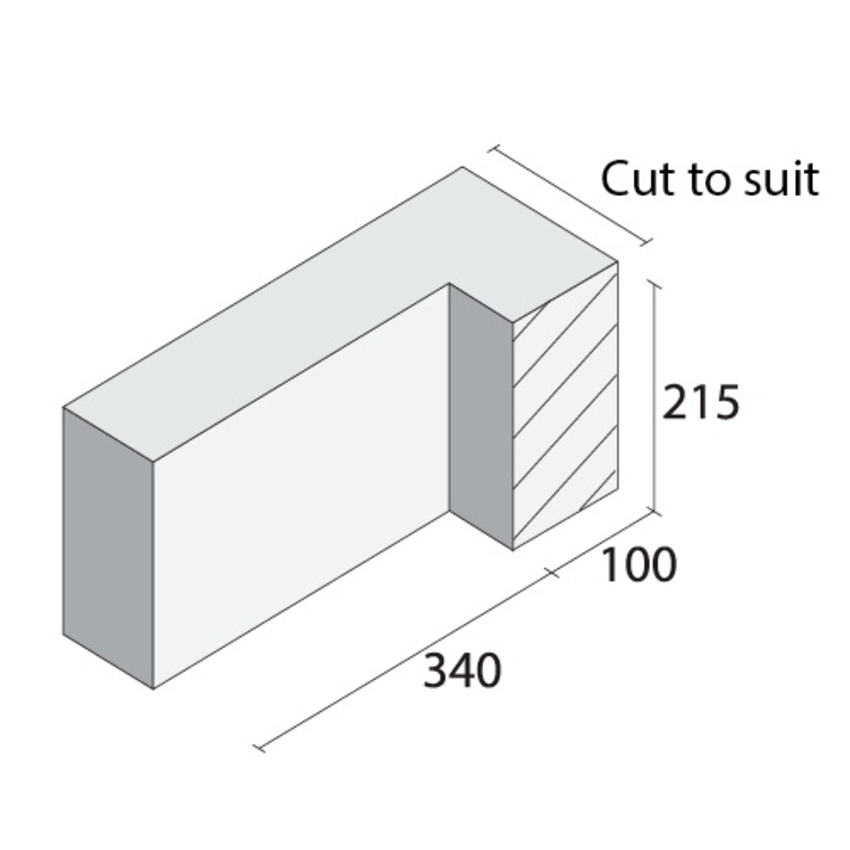 100mm Cavity Closer 215 x 100 x 340mm