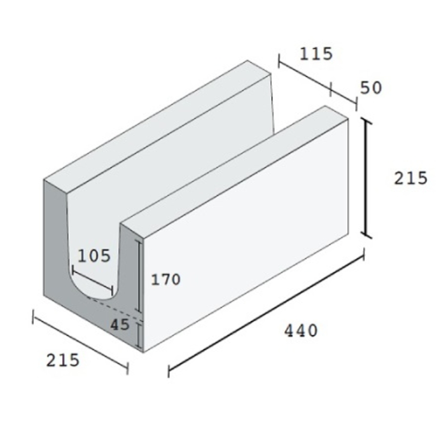 Fine Textured U Block concrete blocks