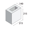 140mm Half block-140 x 215 x 215mm 