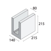 140mm Lintel 80 x 215 x215 x 140mm