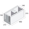 215mm Bond Beam 100 x 215 x 440 x 215 x 150mm Internal concrete blocks
