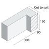 90mm Cavity Closer cut to suit x 190 x 90 x 300mm Internal concrete blocks