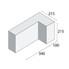 100 mm Full Quoin 215 x 100 x 340mm