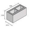 Fine Textured - 215mm Hollow Twin Pot Cavity concrete blocks
