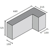 Fine Textured Cavity Closer - L Block 100 - 215mm concrete blocks